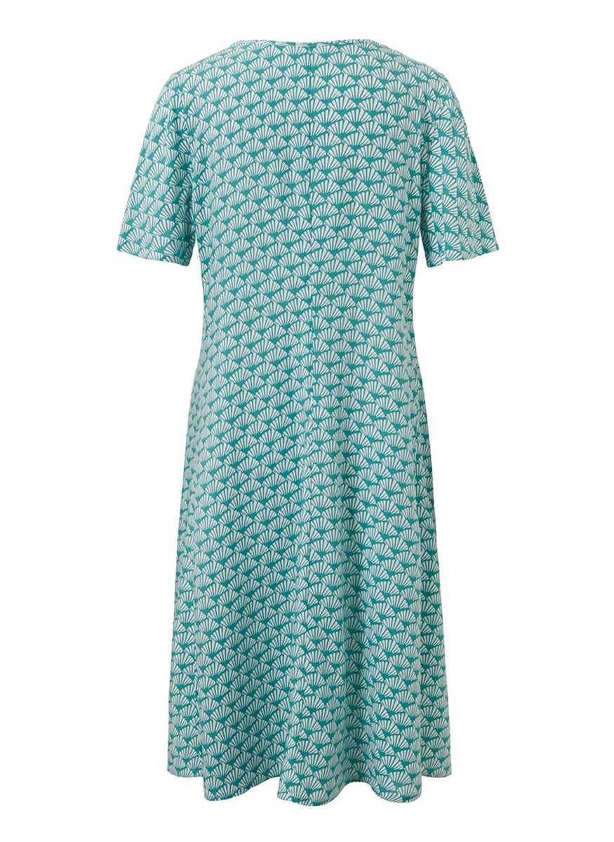 Women All Over Print Midi Dress, Green
