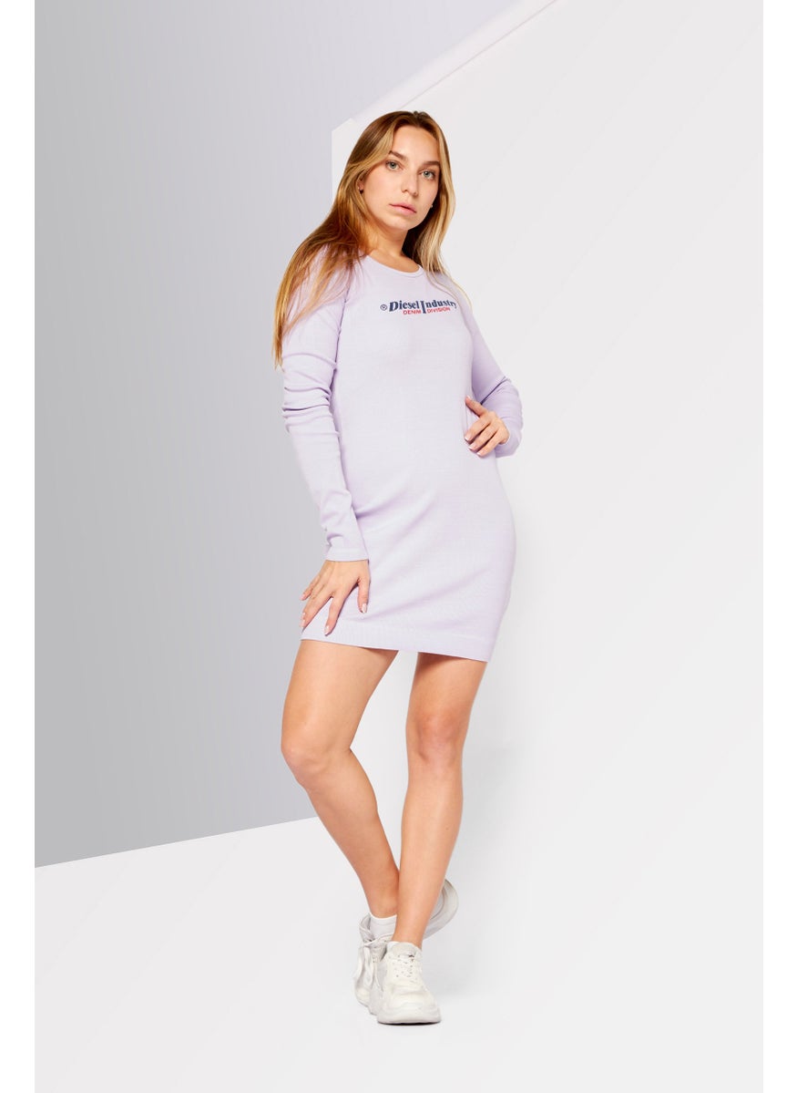 Women Graphic Print Mini Dress, Purple