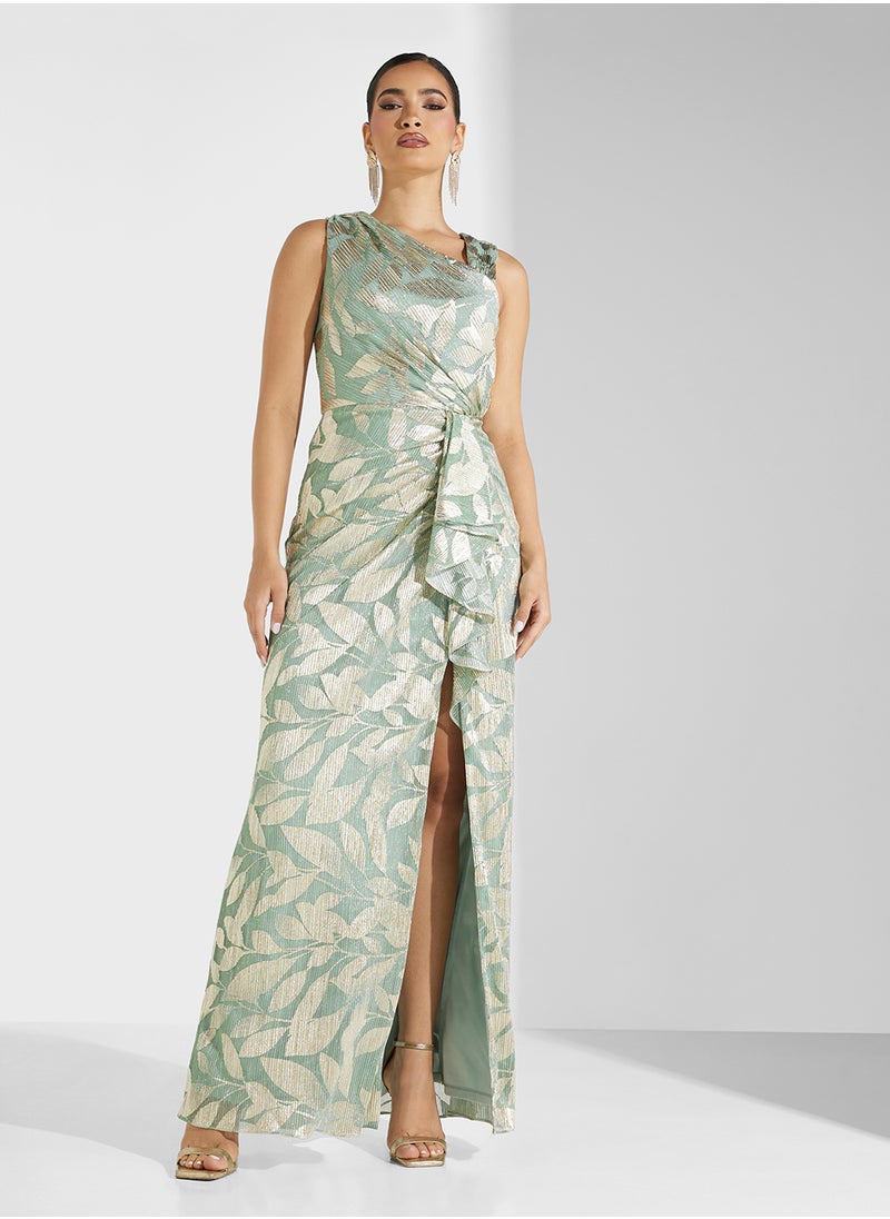 Floral One-Shoulder Dress