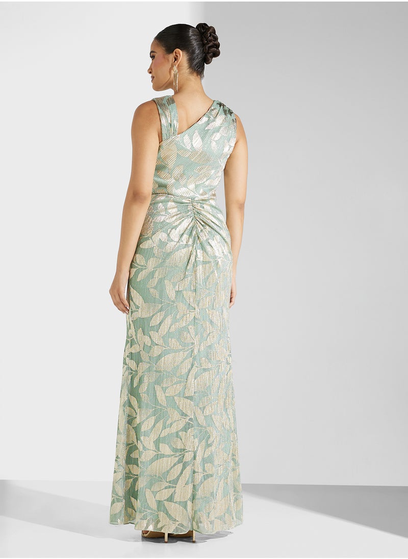 Floral One-Shoulder Dress