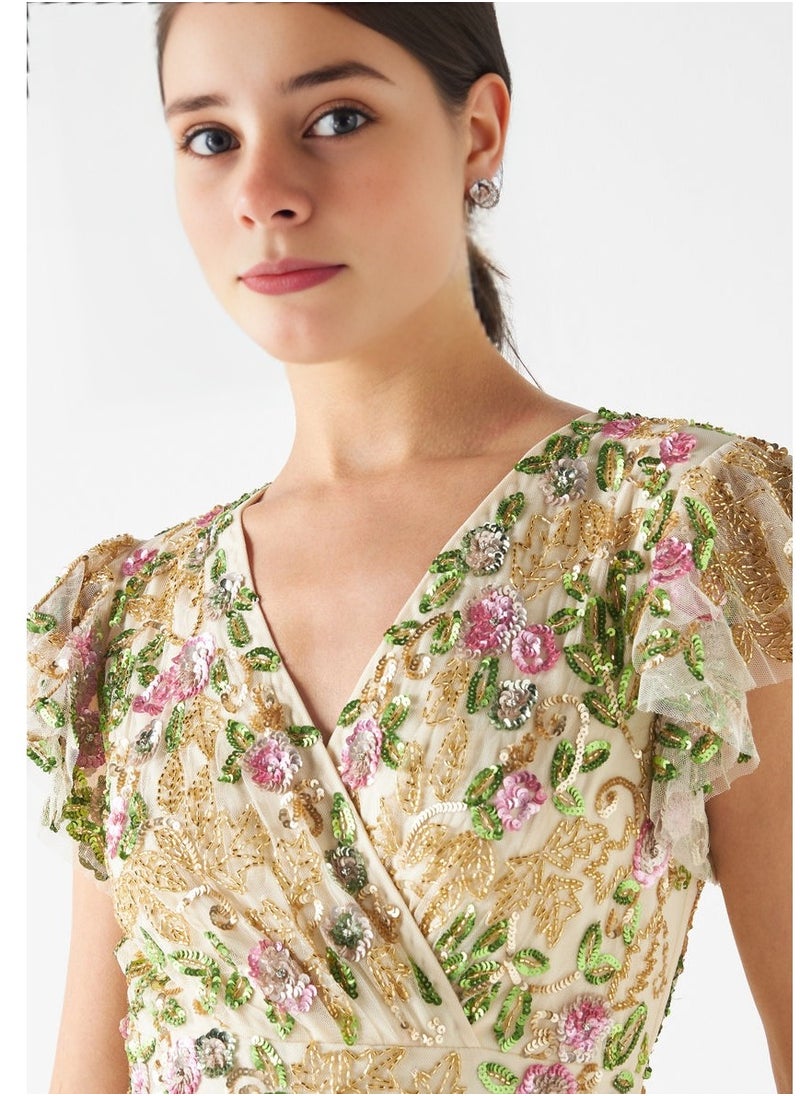 Enchanted Garden Embroidered Midi Dress