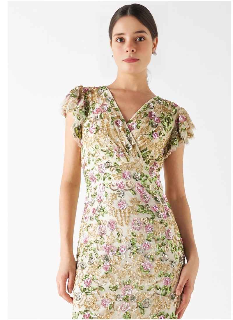 Enchanted Garden Embroidered Midi Dress