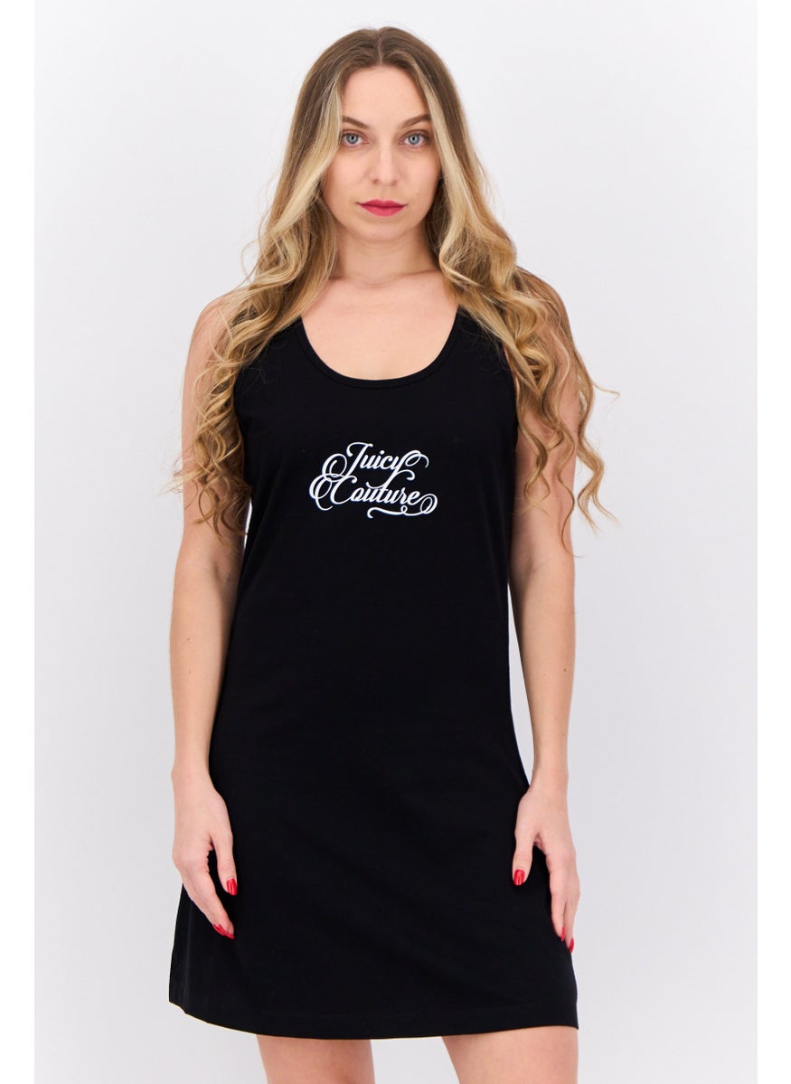 Women Graphic Print Mini Dress, Black
