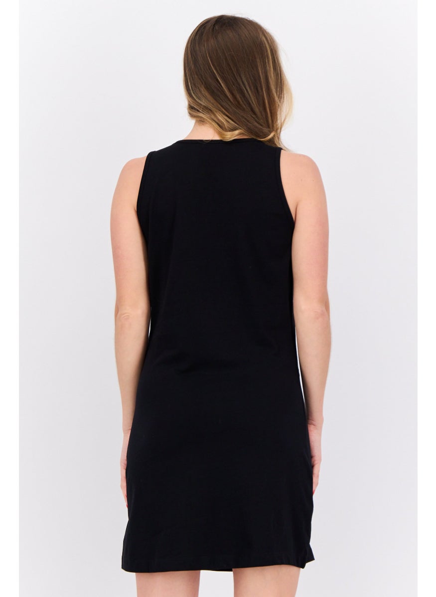 Women Graphic Print Mini Dress, Black