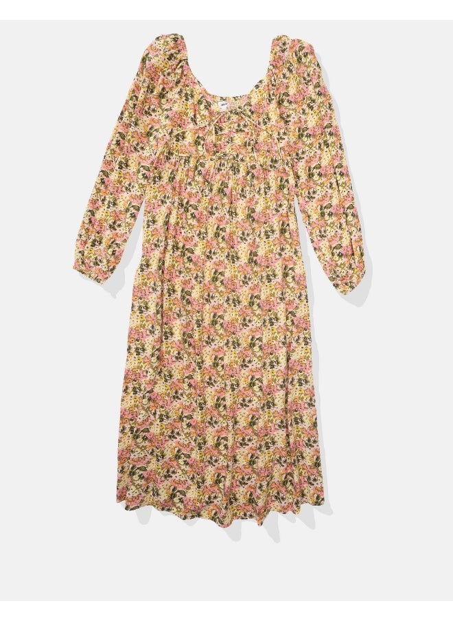 Puff Sleeve Ruched Dress
