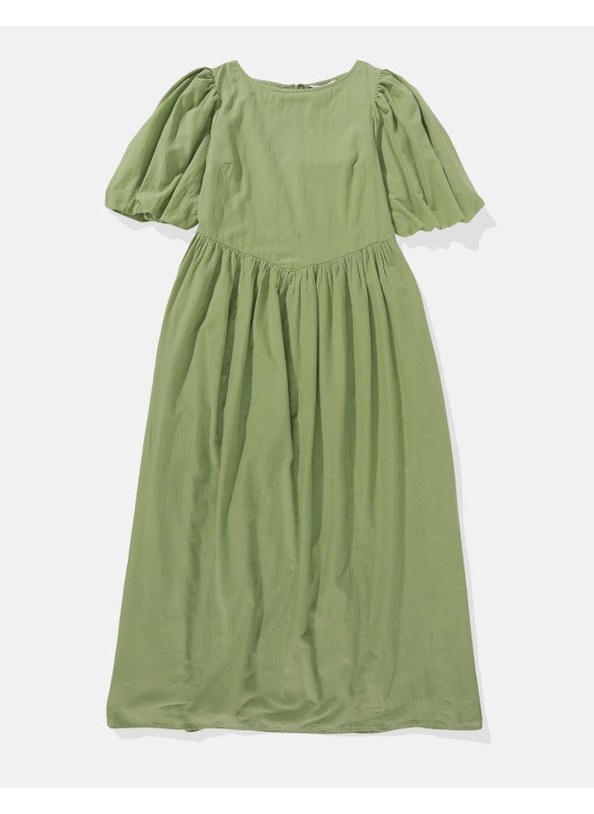 AE Puff Sleeve Drop Waist Maxi Dress