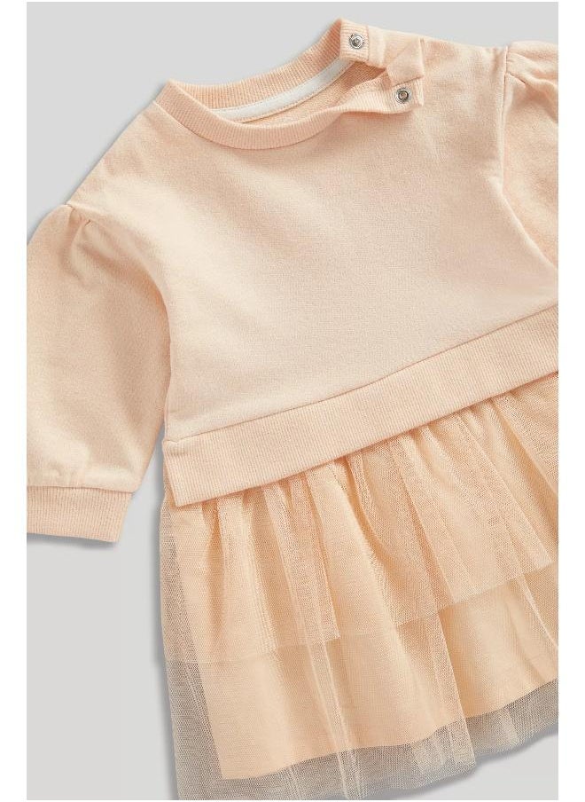 Tulle Hem Sweatshirt Dress
