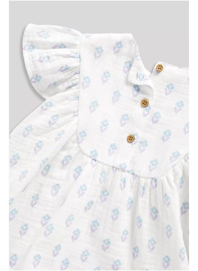 Printed Ruffle Sleeve Dress