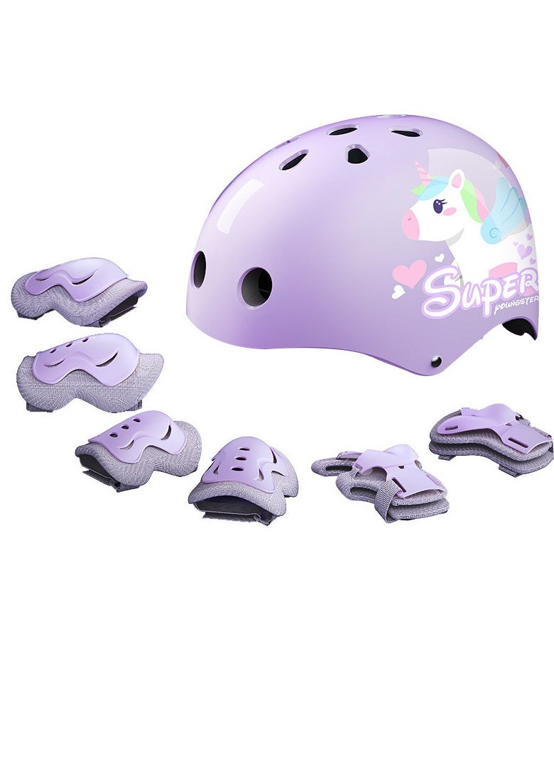 Kids Protective Gear Set Toddler Helmet for Ages 2 to 8 Boys Girls with Sports Protective Gear Set Knee Elbow Wrist Pads for Skateboard Cycling Scooter Rollerblading