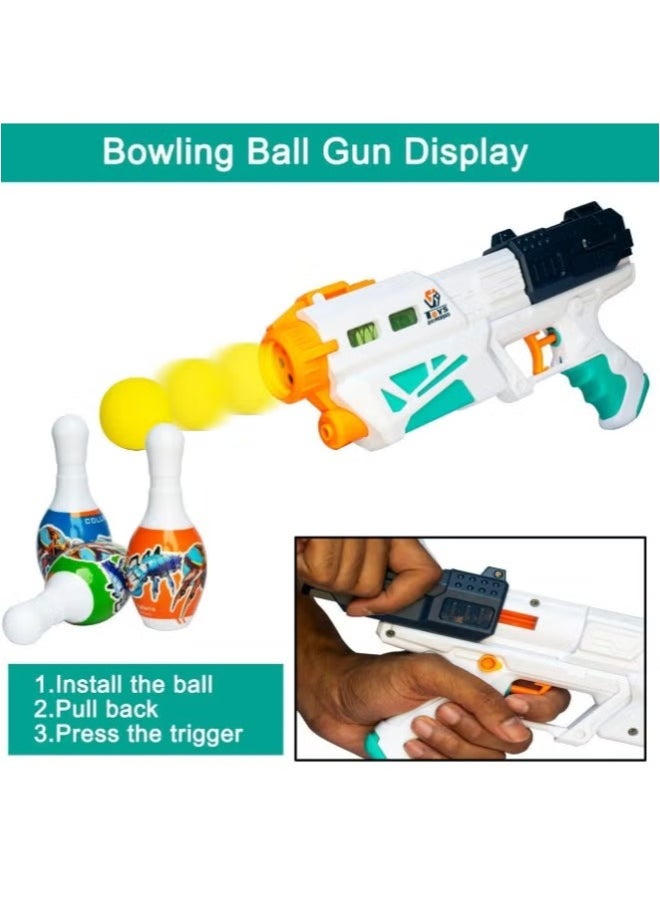 3-in-1 Bowling & Water Shooting Elite Toy Set | Soft Foam Balls, Bowling Pins & Magic Blaster Water Spray Gun for Kids Ages 3+