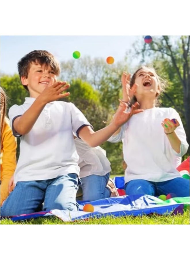 24 Pack Colorful Rainbow Bouncy Balls – Fun Party Favors for Kids' Birthdays and Giveaways