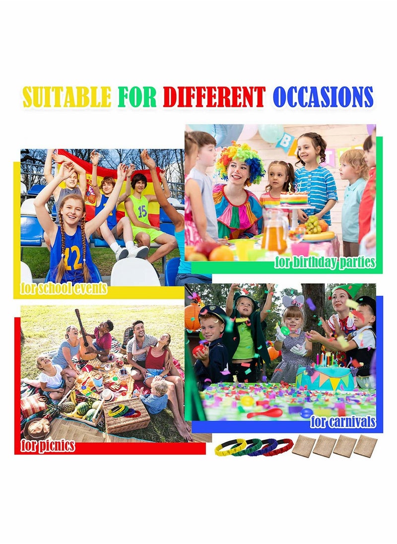 Potato Sack Race Bags Egg and Spoon Race Legged Relay Race Bands Elastic Tie Rope for Kids and Family Activity Outdoor Game Lawn Games 6 Player Games