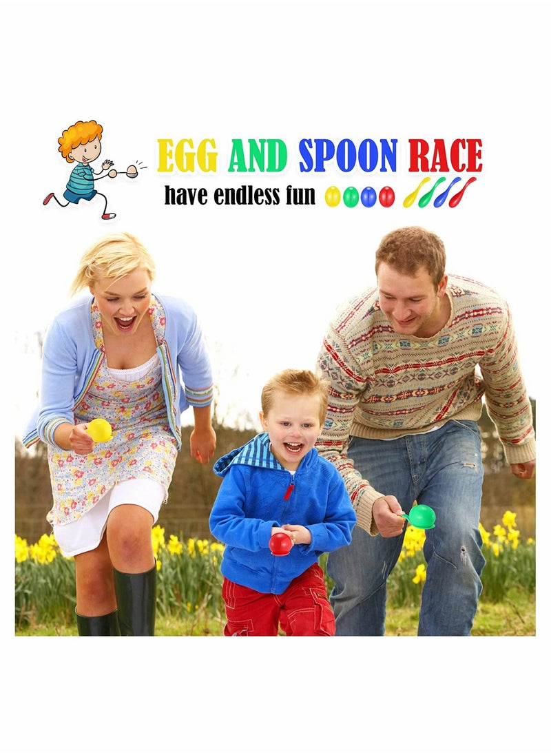 Potato Sack Race Bags Egg and Spoon Race Legged Relay Race Bands Elastic Tie Rope for Kids and Family Activity Outdoor Game Lawn Games 6 Player Games
