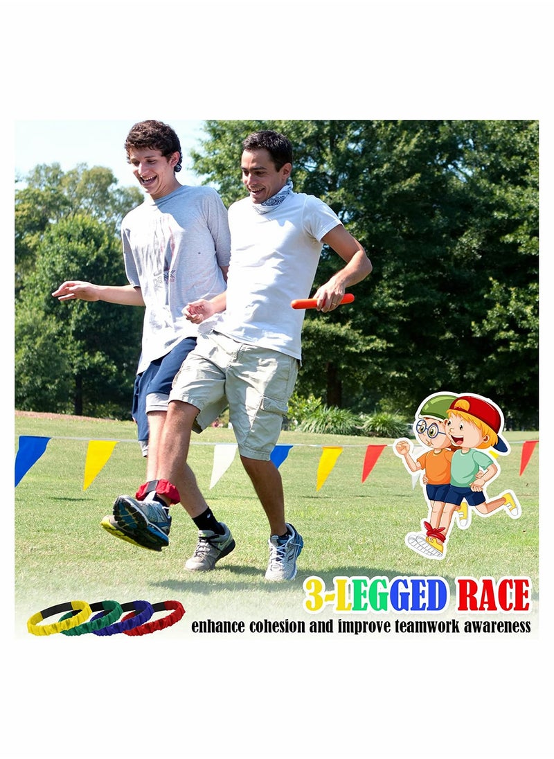 Potato Sack Race Bags Egg and Spoon Race Legged Relay Race Bands Elastic Tie Rope for Kids and Family Activity Outdoor Game Lawn Games 6 Player Games