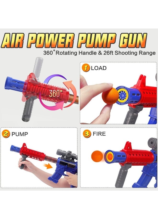 Shooting Games Toys for Age 5 6 7 8 9 10+ Year Old Boys Girls, Kids Toys Outdoor Sports Game with 2 Popper Air Toy Guns, Moving Shooting Target, 24 Foam Balls, Gifts for Boys Girls