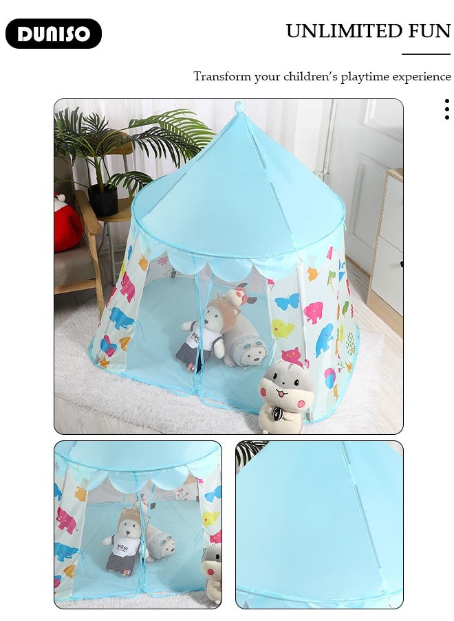 Play Tent for Kids, Washable Children's Tent with Windows, Foldable Kids Playhouse, Castle Tent, Portable Game Tent for Indoor and Outdoor, Outdoor Collapsible Tent for Girls & Boys