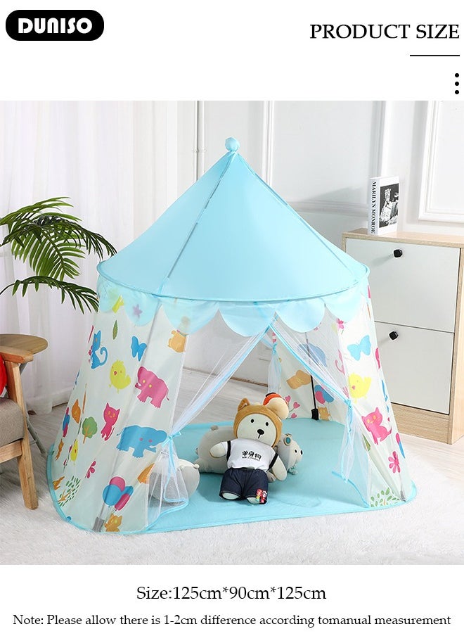 Play Tent for Kids, Washable Children's Tent with Windows, Foldable Kids Playhouse, Castle Tent, Portable Game Tent for Indoor and Outdoor, Outdoor Collapsible Tent for Girls & Boys