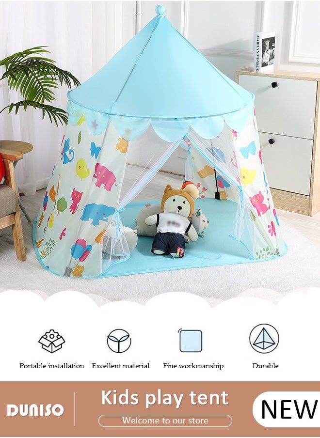 Play Tent for Kids, Washable Children's Tent with Windows, Foldable Kids Playhouse, Castle Tent, Portable Game Tent for Indoor and Outdoor, Outdoor Collapsible Tent for Girls & Boys