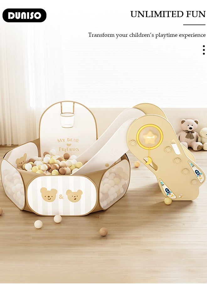 Baby Play Tent,Children's Ball Pool With Basket,Foldable Play Tent Ball Pit Pool,Kiddie Pools Play Activity Center,For Boys Girls Babies and Toddlers Indoor Outdoor Use（Ball not included）