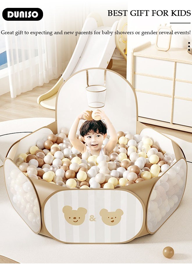Baby Play Tent,Children's Ball Pool With Basket,Foldable Play Tent Ball Pit Pool,Kiddie Pools Play Activity Center,For Boys Girls Babies and Toddlers Indoor Outdoor Use（Ball not included）