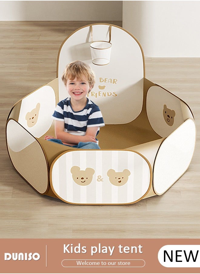 Baby Play Tent,Children's Ball Pool With Basket,Foldable Play Tent Ball Pit Pool,Kiddie Pools Play Activity Center,For Boys Girls Babies and Toddlers Indoor Outdoor Use（Ball not included）