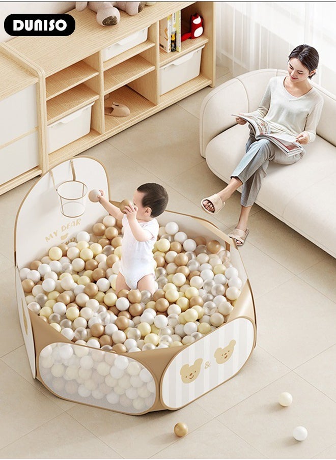 Baby Play Tent,Children's Ball Pool With Basket,Foldable Play Tent Ball Pit Pool,Kiddie Pools Play Activity Center,For Boys Girls Babies and Toddlers Indoor Outdoor Use（Ball not included）
