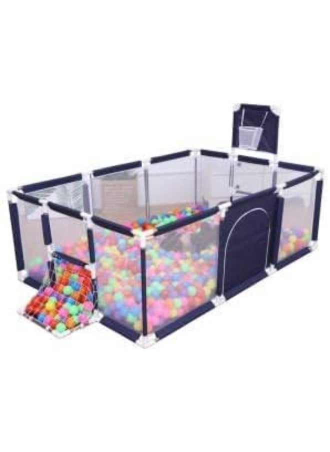 SUPAAR Large Playpen For Twin, Foldable Safety with Basketball Hoop