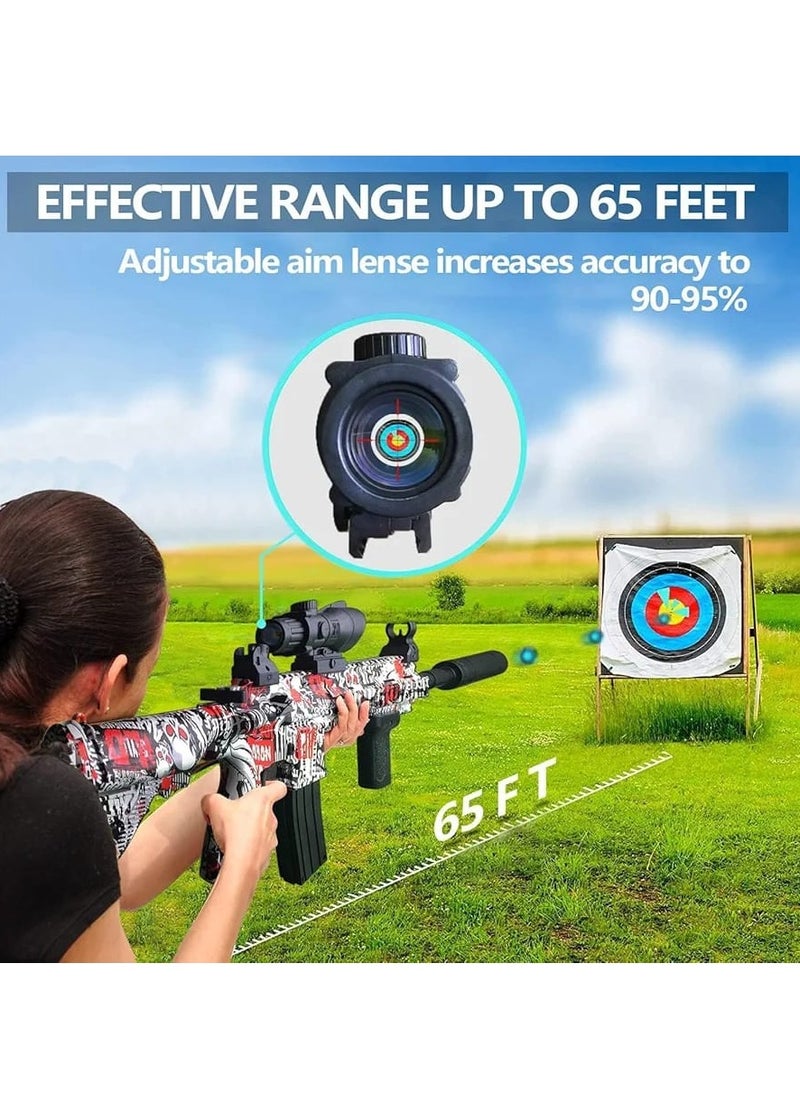 M416 Graffiti Gel Ball Blaster for Kids - Soft Bullet Shooting Game with Long-Range Shooting, Tactical Scope, and Accessories