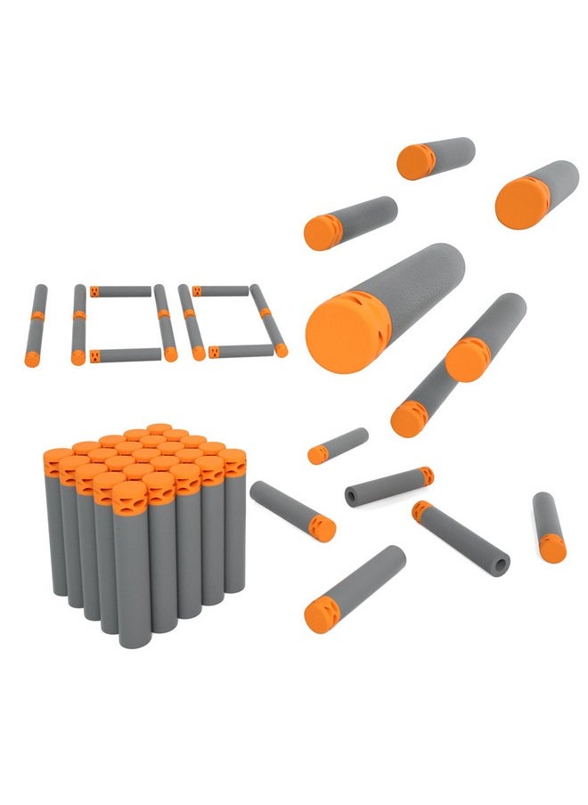 100Pcs Hollow Out Soft Foam Refill Waffle Darts Compatible For Nerf Elite Series Blasters(Gray)