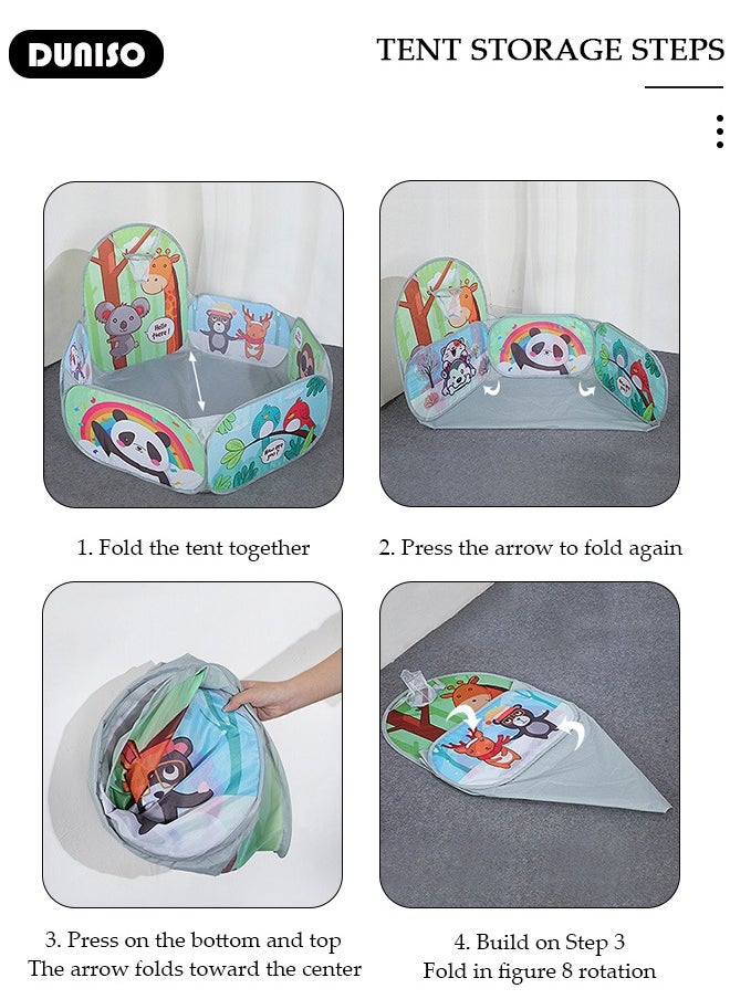 Baby Play Tent,Children's Ball Pool With Basket,Foldable Play Tent Ball Pit Pool,Kiddie Pools Play Activity Center,For Boys Girls Babies and Toddlers Indoor Outdoor Use（Ball not included）