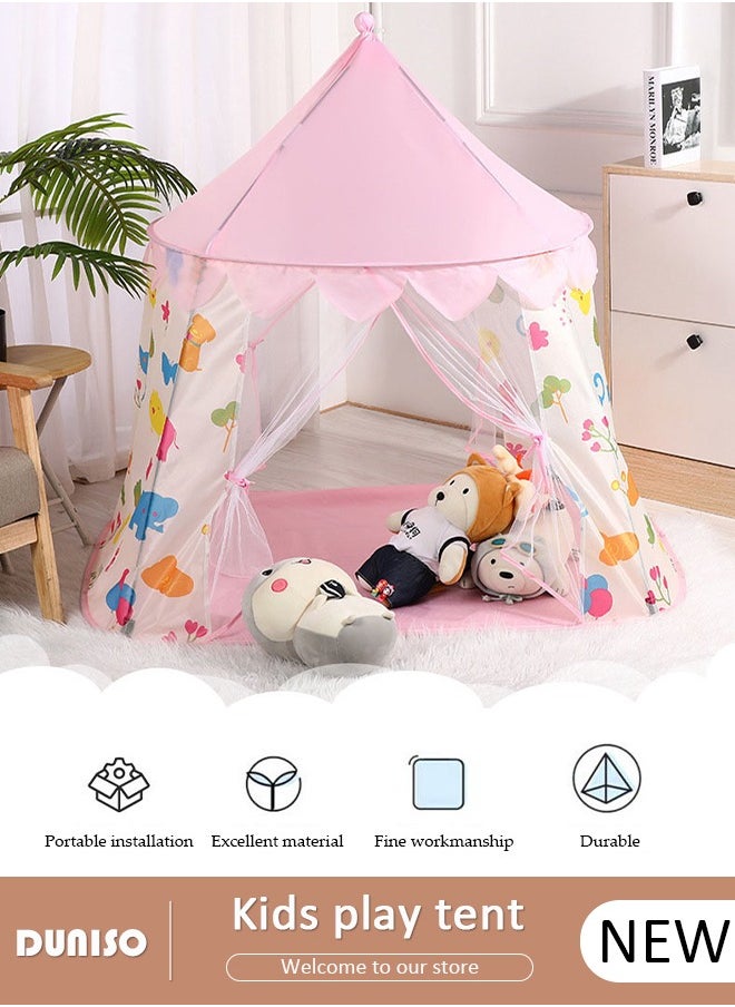 Kids Play Tent, Princess Castle Tent Kids Playhouse Tent for Children Indoor and Outdoor Games, Portable Princess Folding Tent, Baby House Toy Tent for Boys, Girls, Babies, Toddlers & Pets