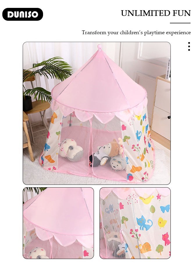 Kids Play Tent, Princess Castle Tent Kids Playhouse Tent for Children Indoor and Outdoor Games, Portable Princess Folding Tent, Baby House Toy Tent for Boys, Girls, Babies, Toddlers & Pets