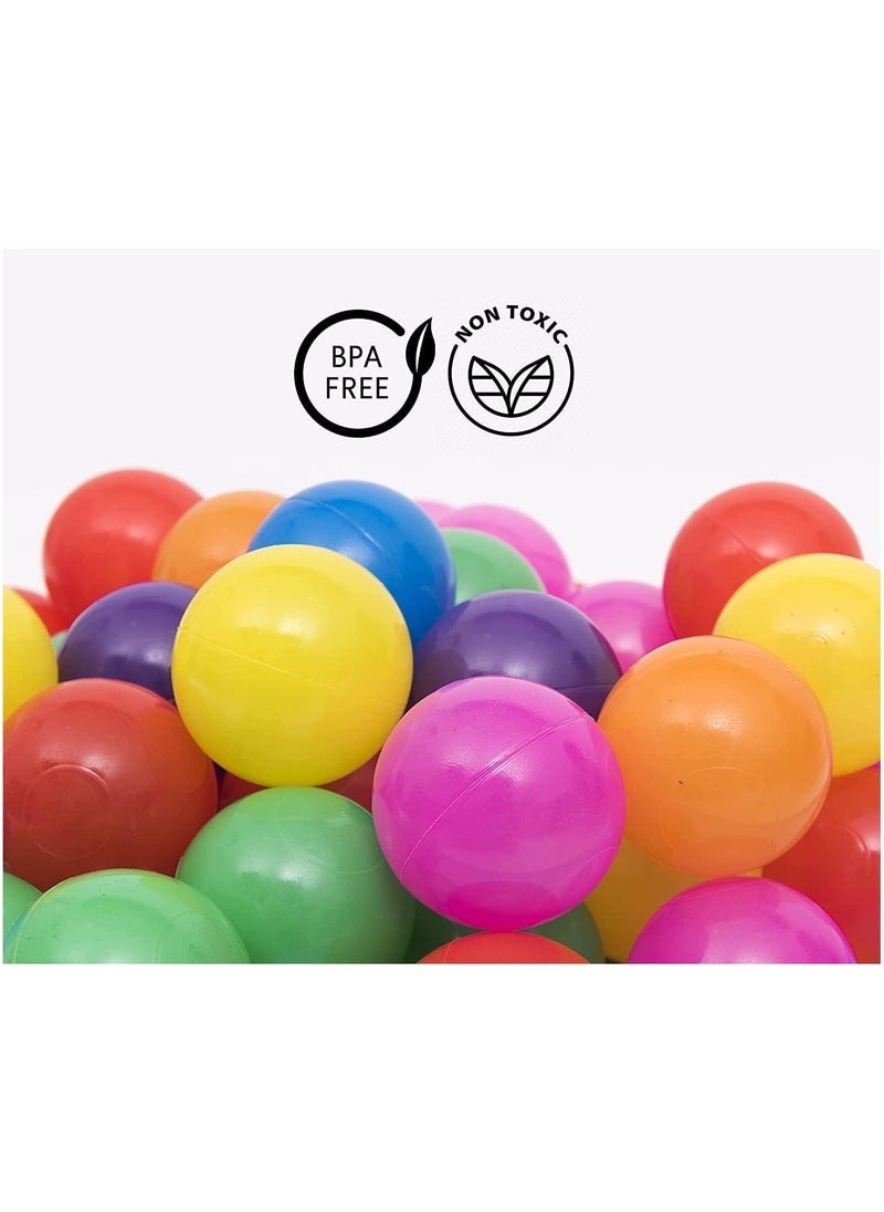 100 Pieces Each Pack of Soft and Colorful Plastic Ocean Balls, Ideal to fill Indoor and Outdoor Playpen, Ball Pits and Playhouse for Babies, Toddlers and Kids