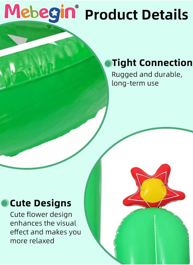 Cactus Shape Swimming Float, Unique Inflatable Pool Float for Adults and Kids, Sturdy Durable Pool Floating Bed, Fun Water Toys, Suitable for Summer Pools, Beaches, Parties and Water Sports, 180*140*25cm