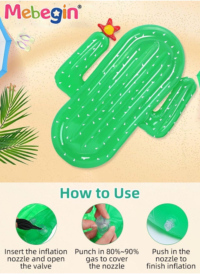 Cactus Shape Swimming Float, Unique Inflatable Pool Float for Adults and Kids, Sturdy Durable Pool Floating Bed, Fun Water Toys, Suitable for Summer Pools, Beaches, Parties and Water Sports, 180*140*25cm
