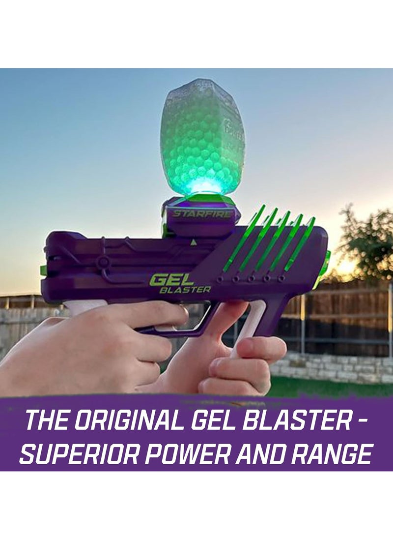 Gel Blaster Surge Starfire - High Performance Glow In The Dark Gel Ball Blaster | High-Capacity Semi & Automatic Modes | 5,800 Rounds | 30M Range | Ages 14+