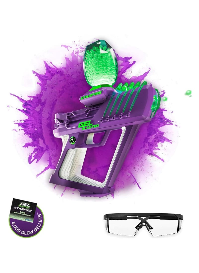 Gel Blaster Surge Starfire - High Performance Glow In The Dark Gel Ball Blaster | High-Capacity Semi & Automatic Modes | 5,800 Rounds | 30M Range | Ages 14+