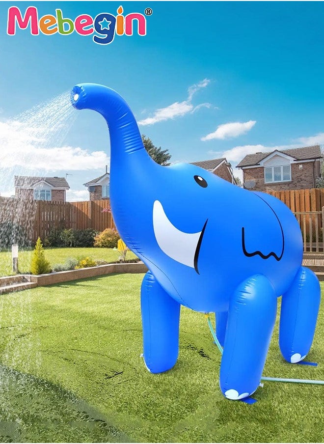 Giant Inflatable Elephant Sprinkler, Adorable Backyard Sprinkler with 4 Stakes, Water Splash Toy, Fun Summer Activities, Kids Outdoor Fun Toy, Perfect for Keeping Cool in Summertime Heat, 220*160cm