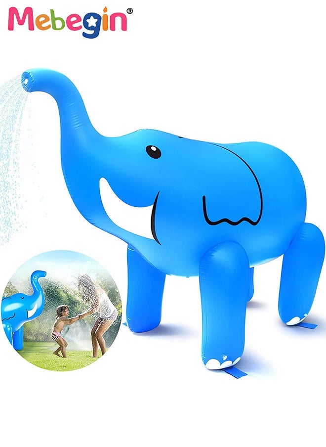 Giant Inflatable Elephant Sprinkler, Adorable Backyard Sprinkler with 4 Stakes, Water Splash Toy, Fun Summer Activities, Kids Outdoor Fun Toy, Perfect for Keeping Cool in Summertime Heat, 220*160cm