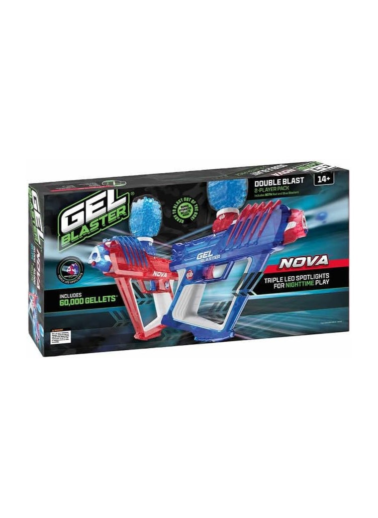 Gel Blaster Nova 2 Pack with 60,000 Gellets Included & Safety Glasses