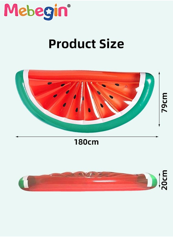 Watermelon Shape Swimming Float, Unique Inflatable Pool Float for Adults and Kids, Sturdy Durable Pool Floating Chair, Inflatable Fruit Bed, Fun Water Toys, Suitable for Summer Pools, Beaches, Parties and Water Sports, 180*79*20cm