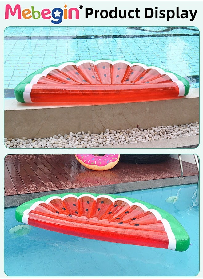 Watermelon Shape Swimming Float, Unique Inflatable Pool Float for Adults and Kids, Sturdy Durable Pool Floating Chair, Inflatable Fruit Bed, Fun Water Toys, Suitable for Summer Pools, Beaches, Parties and Water Sports, 180*79*20cm