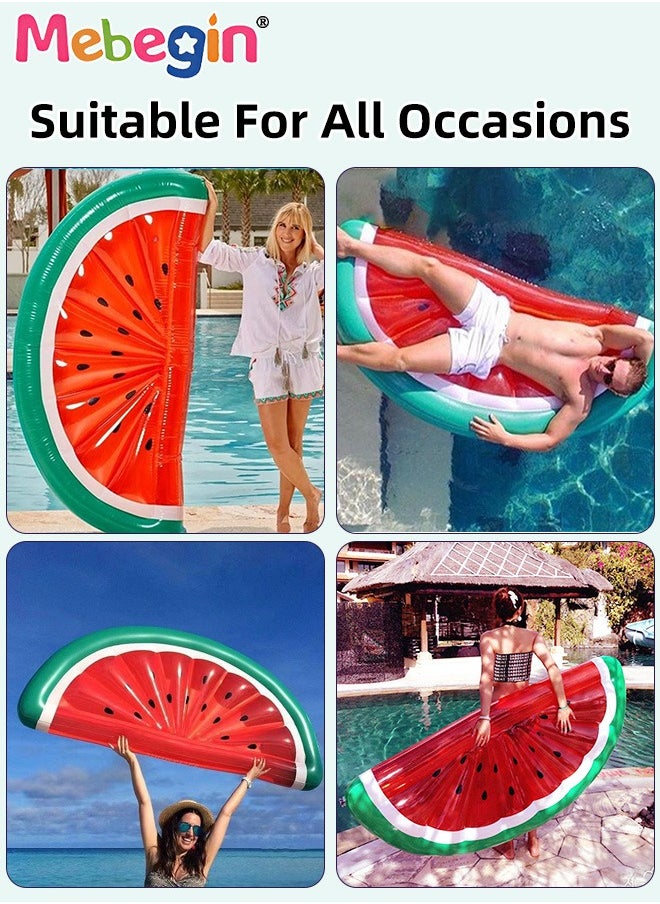 Watermelon Shape Swimming Float, Unique Inflatable Pool Float for Adults and Kids, Sturdy Durable Pool Floating Chair, Inflatable Fruit Bed, Fun Water Toys, Suitable for Summer Pools, Beaches, Parties and Water Sports, 180*79*20cm