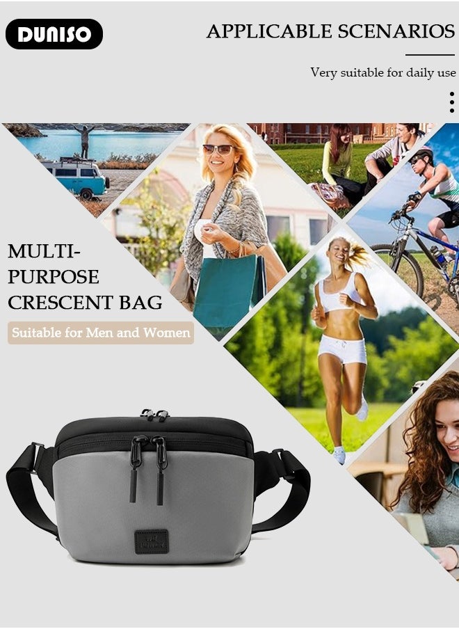 Crossbody Bag for Men and Women Waterproof Sling Bag Travel Passport Wallet Bag for Cell Phone, Men's Shoulder Bag,Casual Chest Bag Multipurpose Daypack for Sports,Travel,Working Shopping School Daily Use