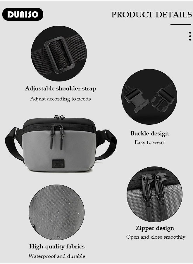 Crossbody Bag for Men and Women Waterproof Sling Bag Travel Passport Wallet Bag for Cell Phone, Men's Shoulder Bag,Casual Chest Bag Multipurpose Daypack for Sports,Travel,Working Shopping School Daily Use