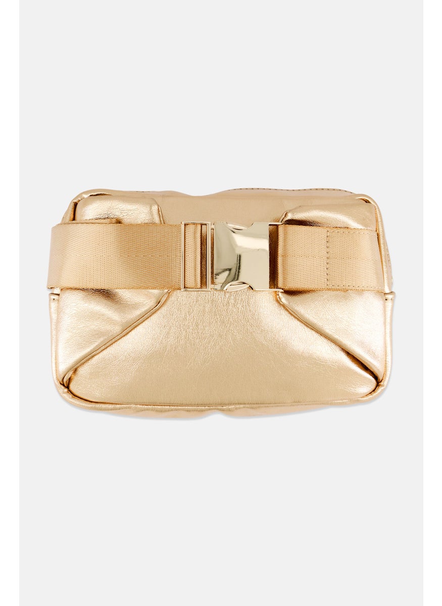 Women Solid Cross Body Bag 21 L x 13 H x 5 W cm, Rose Gold