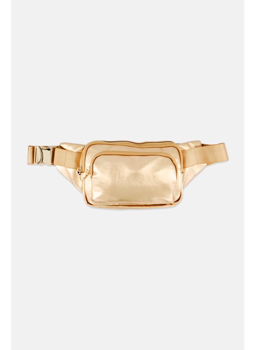 Women Solid Cross Body Bag 21 L x 13 H x 5 W cm, Rose Gold