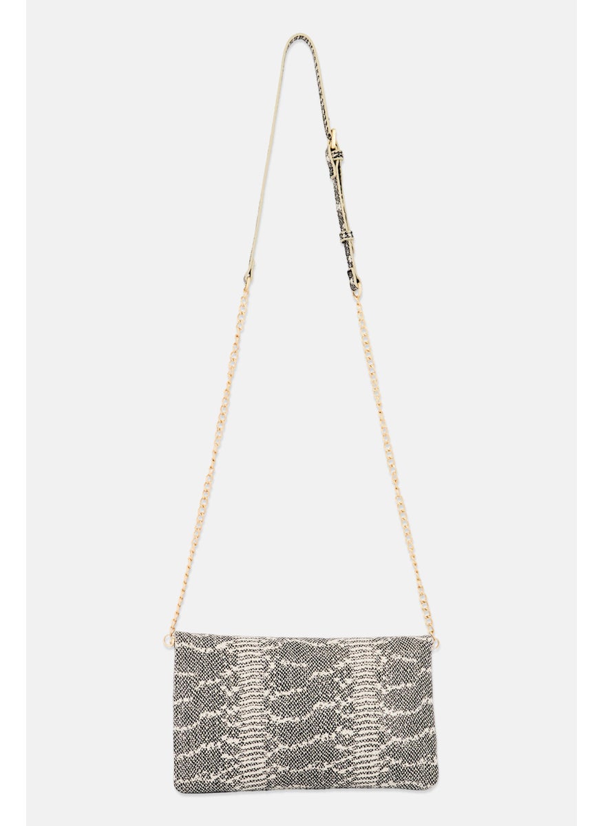 Women Textured Cross Body Bag 26 L x 16 H x 1 W cm, Black