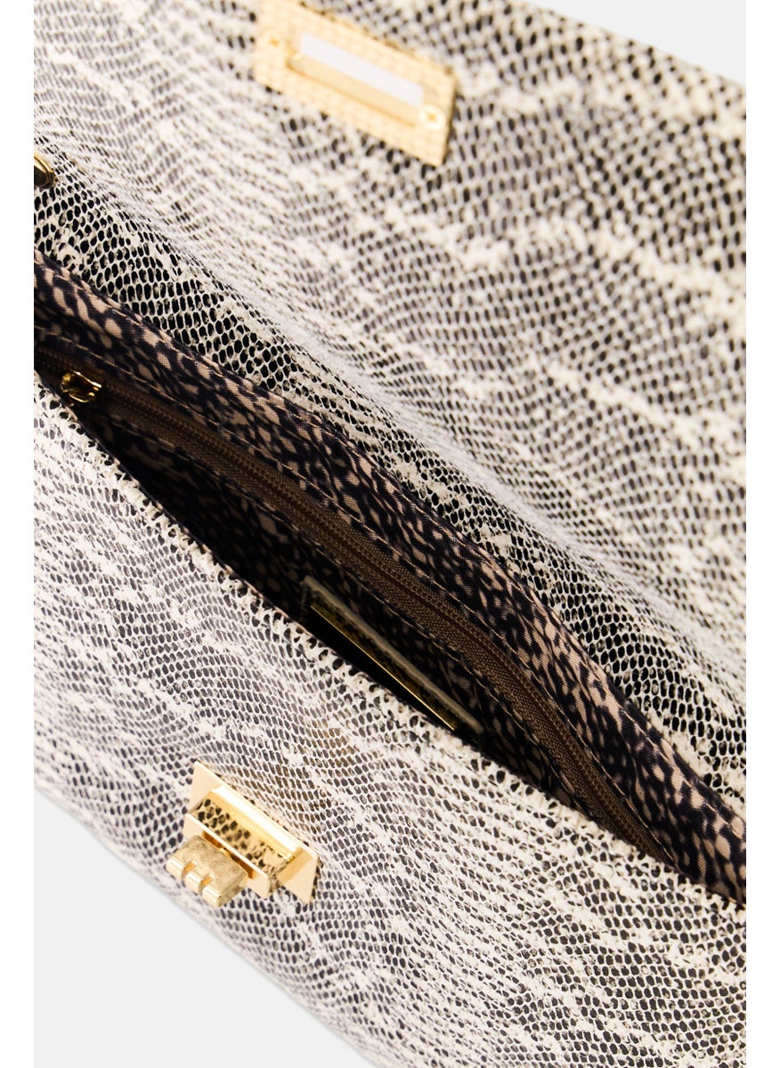 Women Textured Cross Body Bag 26 L x 16 H x 1 W cm, Black