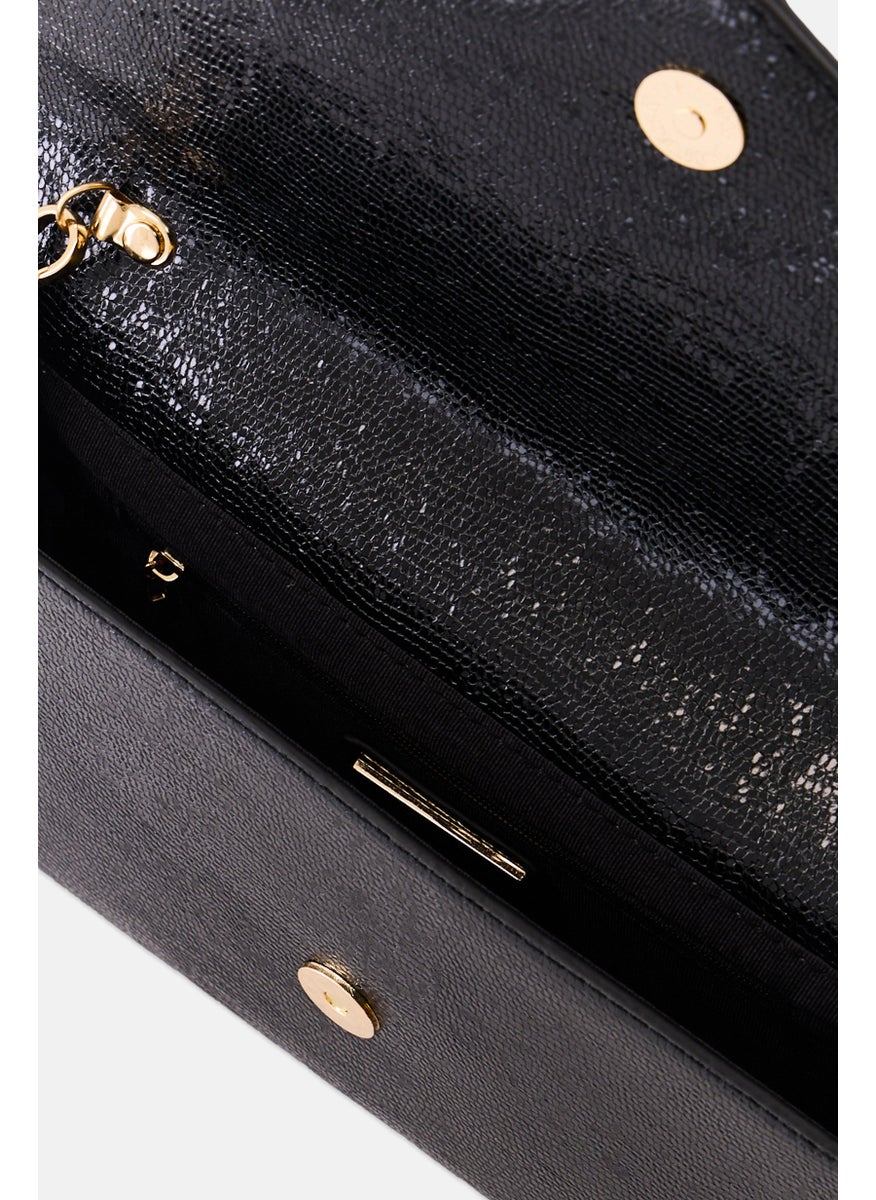Women Solid Cross Body Bag 28 x L 18 x H 4 x W cm, Black